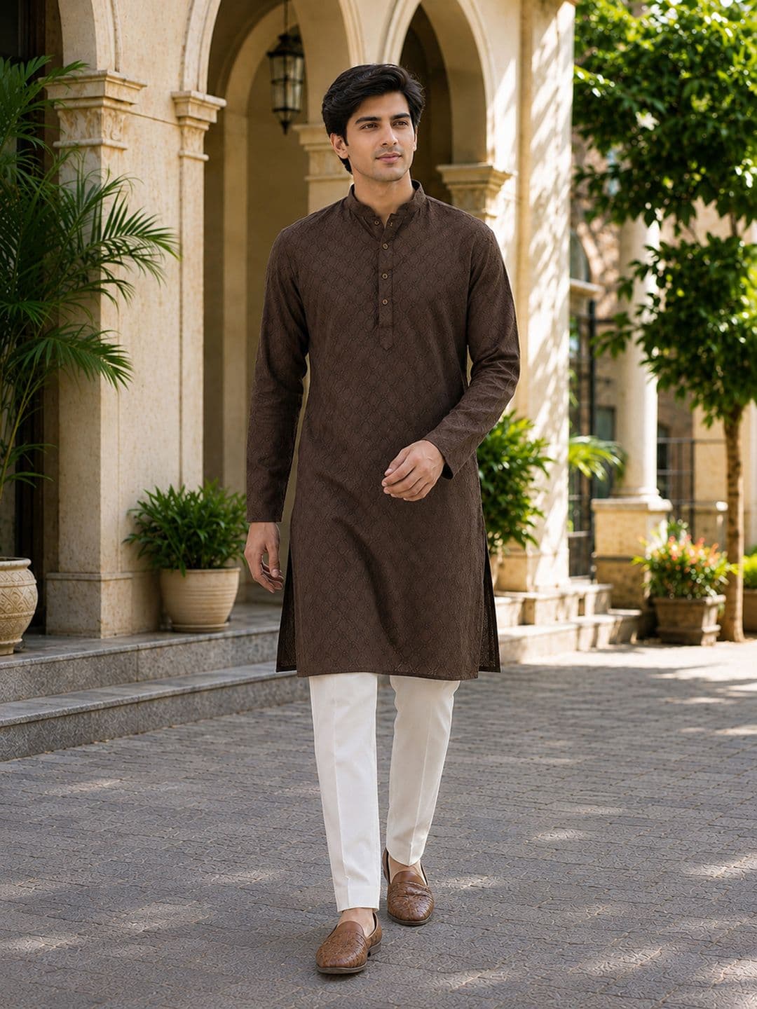 Anouk Textured Woven Design Kurta - view 1