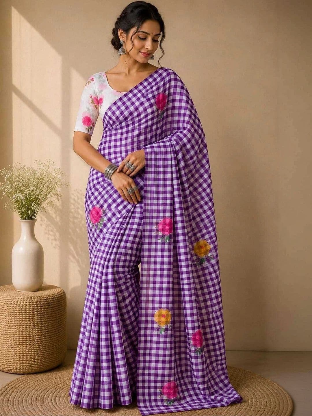 Fashion Mantra Linen Blend Saree - view 1