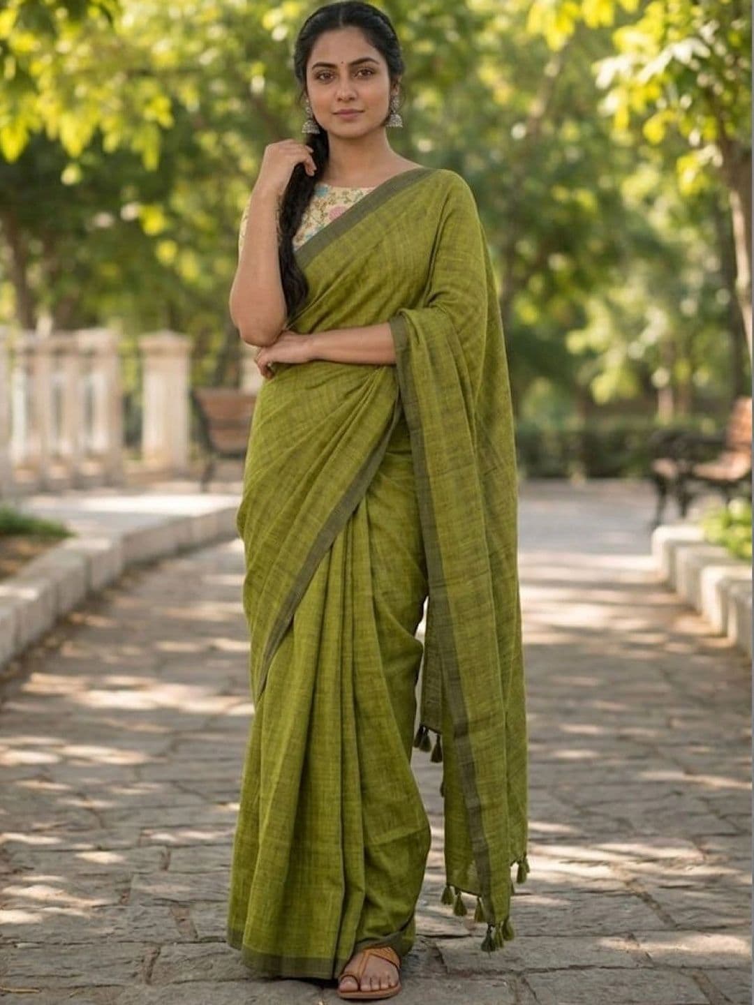 DEVATVAM Pure Cotton Saree - view 1