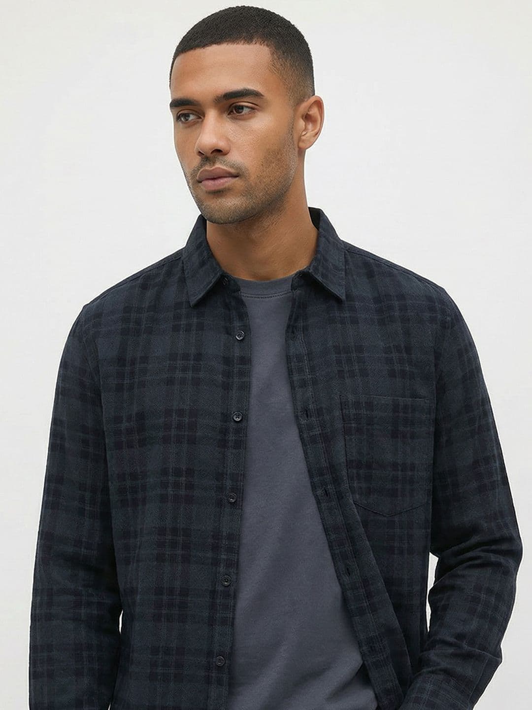 Roadster Life Co. Textured Weave Checked Shirt - view 1
