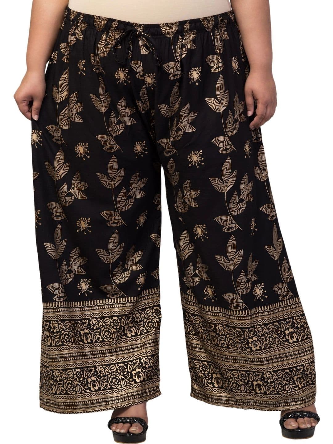 VIZCON Women Floral Printed Knitted Ethnic Palazzos - view 1