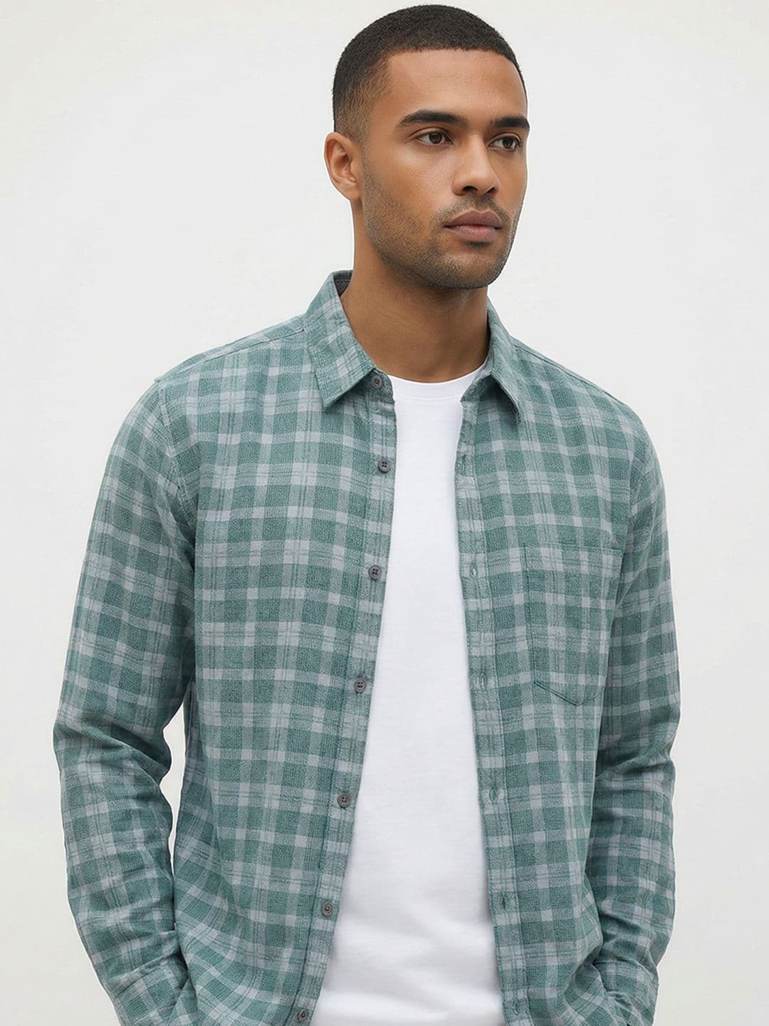 Roadster Life Co. Textured Weave Checked Shirt - view 1