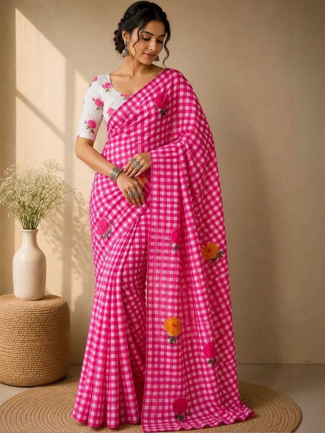 Fashion Mantra Linen Blend Saree - view 1