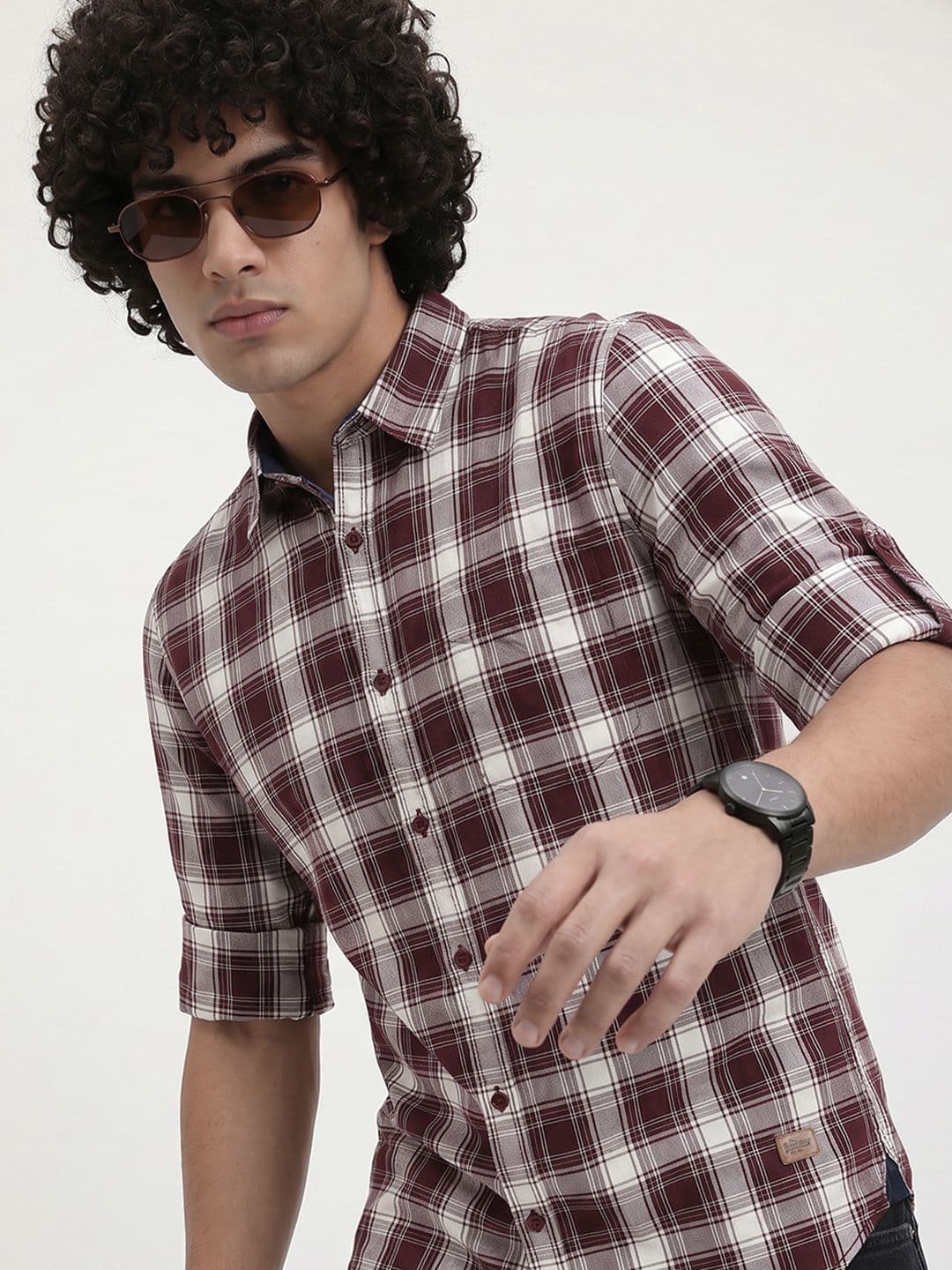 Roadster Life Co. Soft Touch Twill Plaid Casual Shirt - view 1