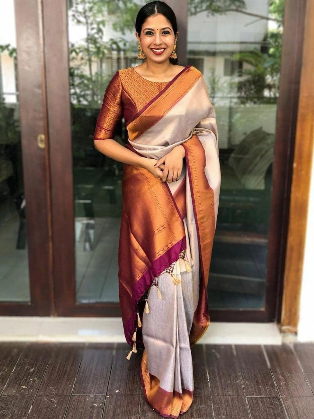 revika Woven Design Zari Art Silk Designer Kanjeevaram Saree - view 1