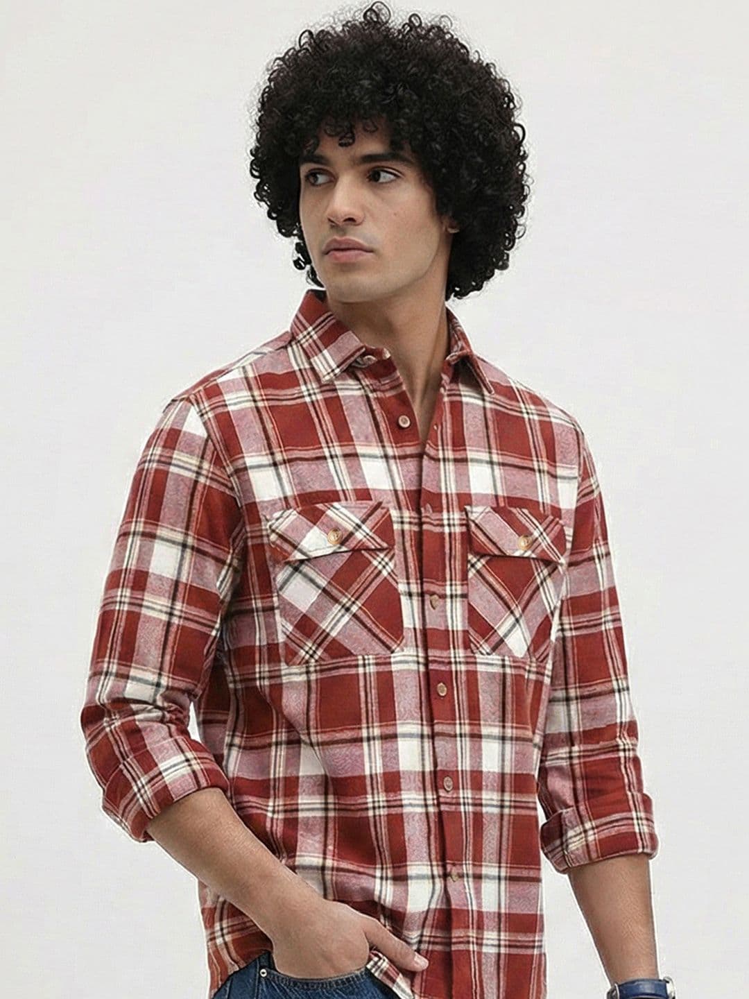 Roadster Life Co. Textured Weave Checked Shirt - view 1