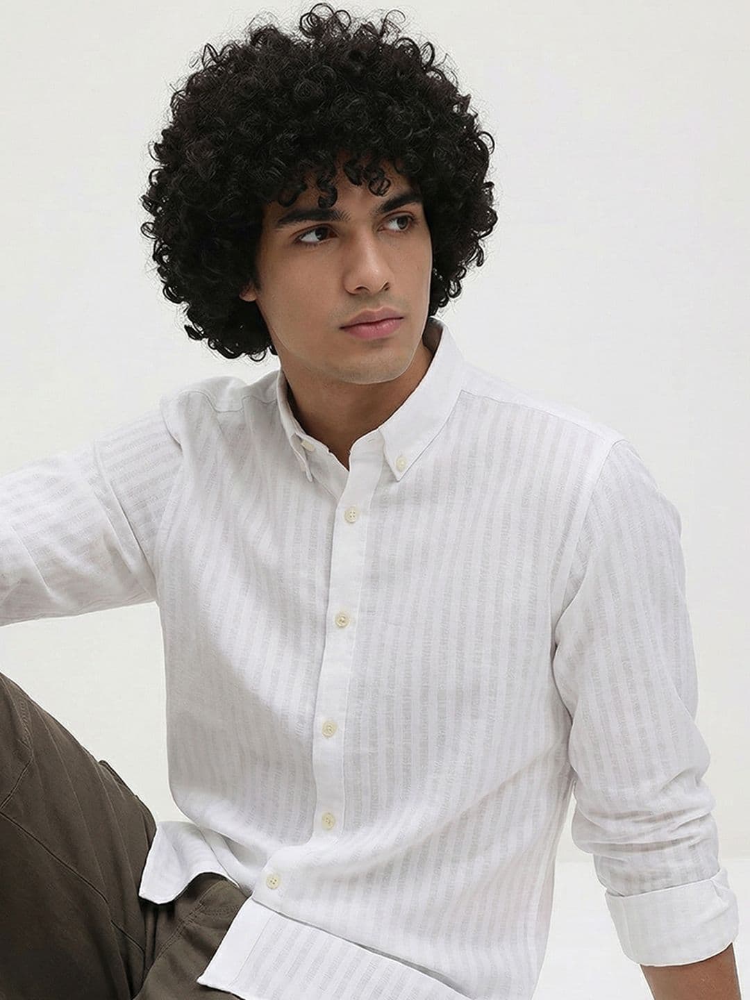 Roadster Life Co.Cotton Slub Striped Shirt - view 1