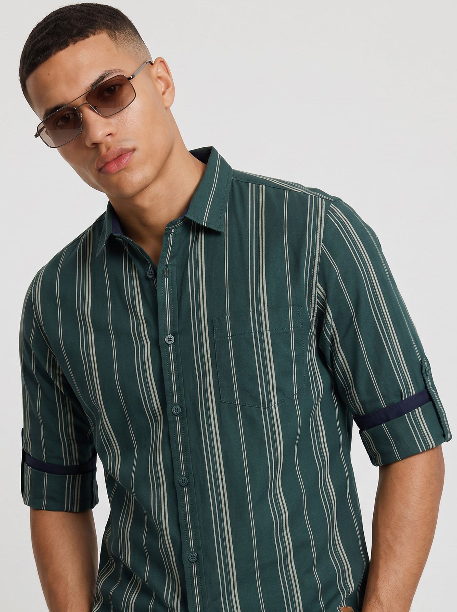 Roadster Life Co. Soft Touch Striped Casual Shirt - view 1