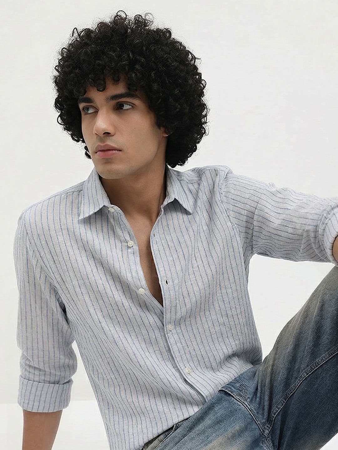 Roadster Life Co.Cotton Linen Striped Shirt - view 1