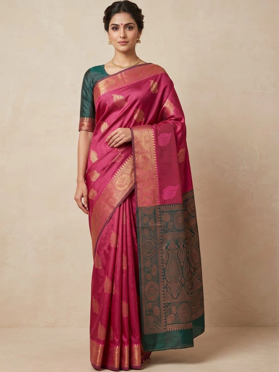 SAANTHA Zari Pure Silk Saree - view 1