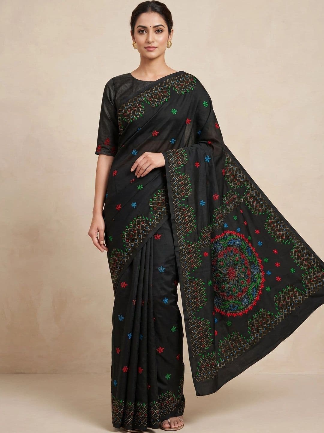 SAANTHA Embroidered Pure Silk Saree - view 1
