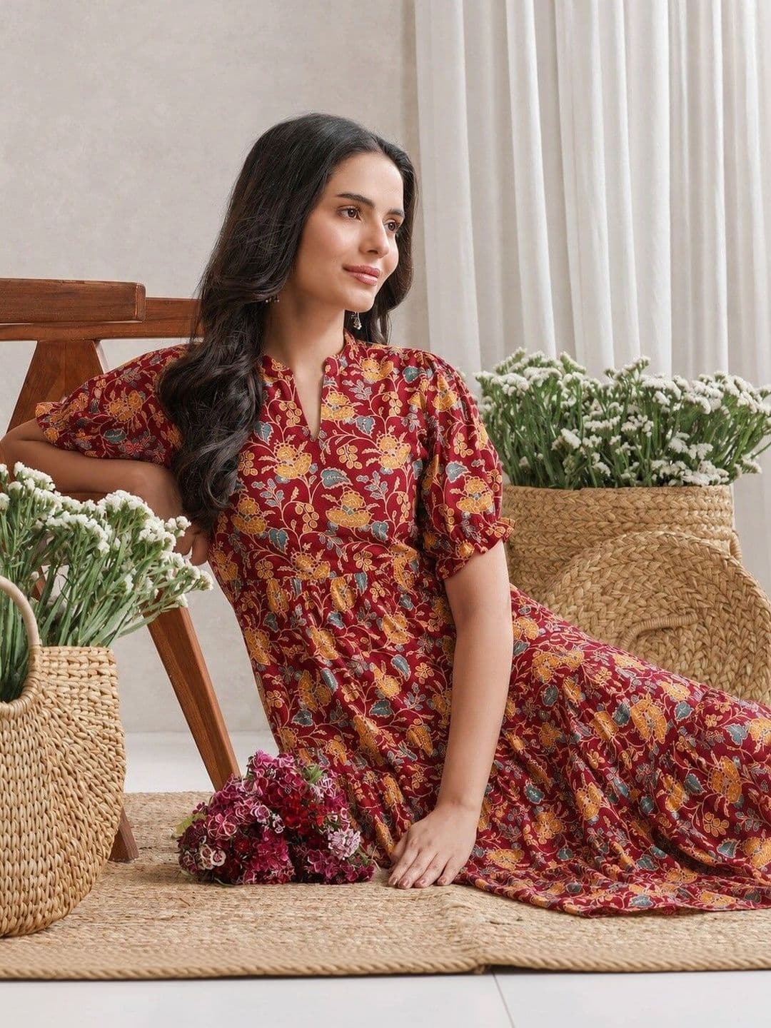 PRESHA Women Floral Printed Anarkali Kurta - view 1