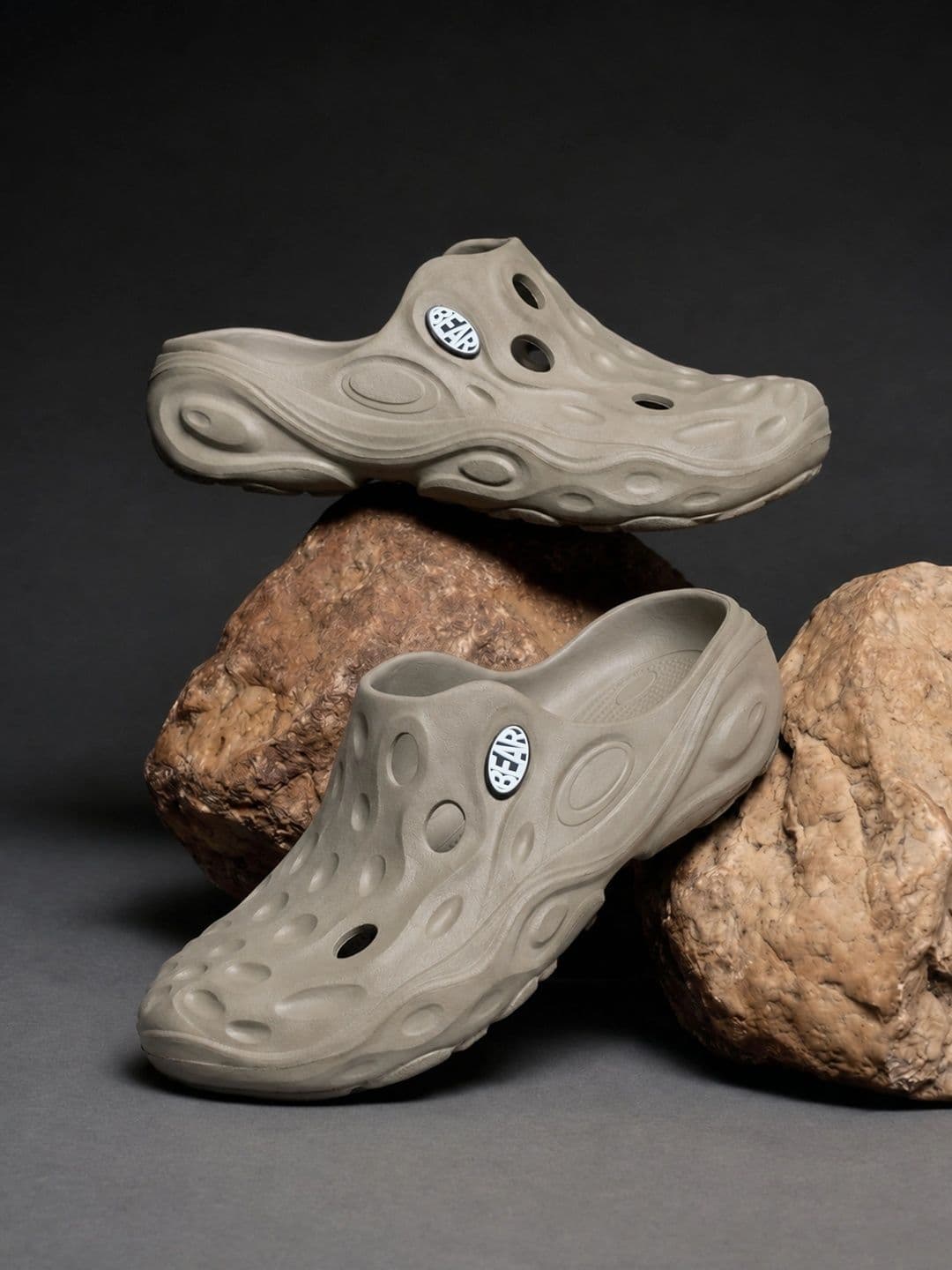 THE BEAR HOUSE Men Solid Khaki Slip-On Clogs - view 1