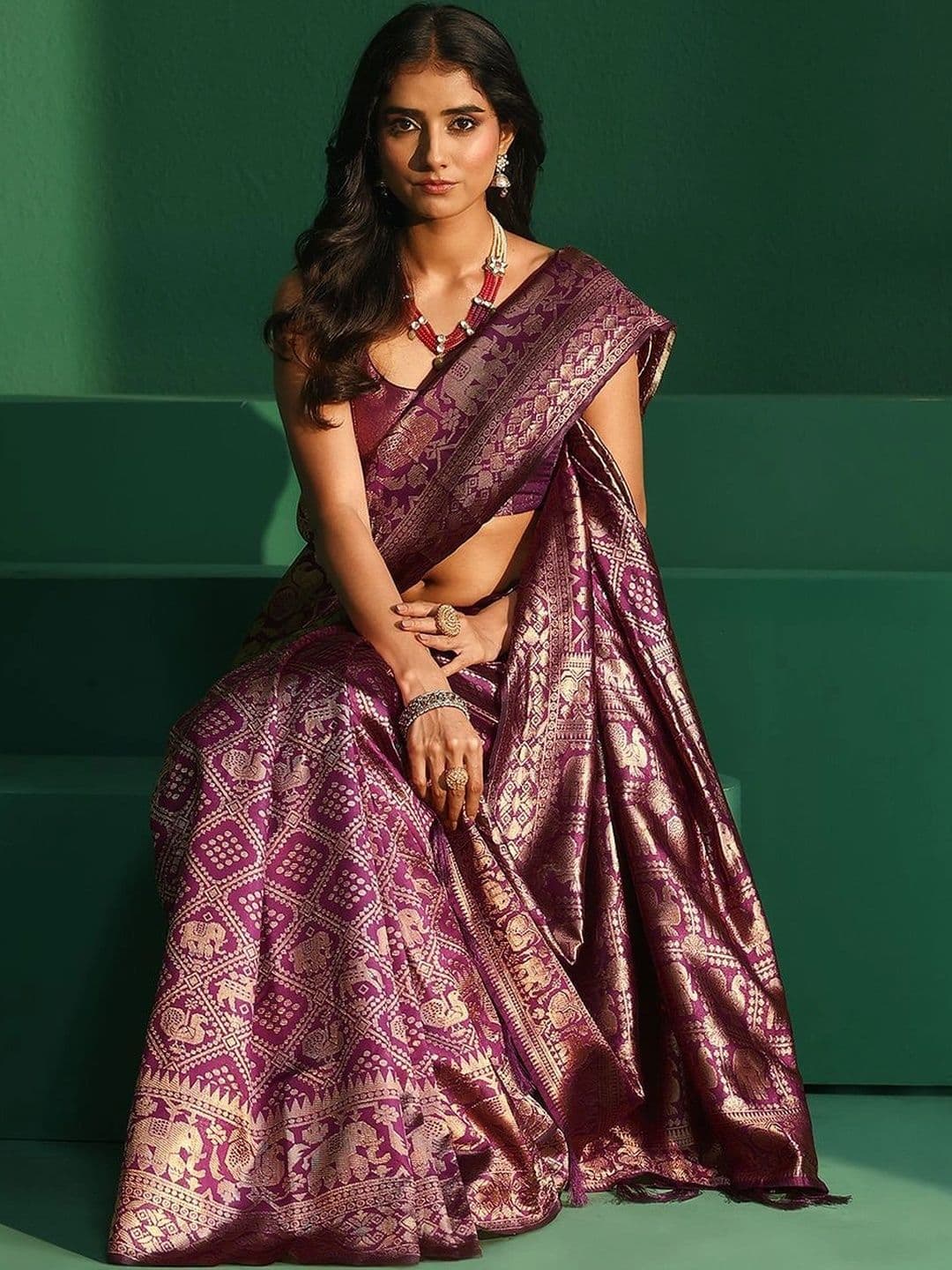 Libas Ethnic Motifs Zari Brocade Saree - view 1