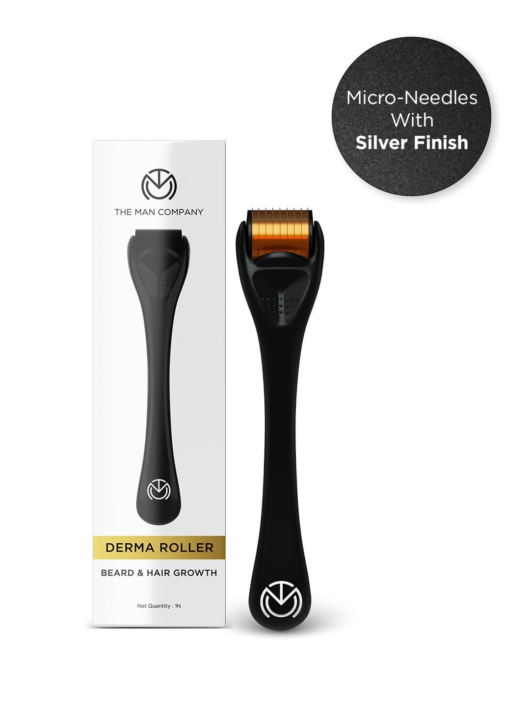 THE MAN COMPANY Men 540 Micro-Needles 0.5 mm Derma Roller For Beard & Hair Growth- Black - view 1