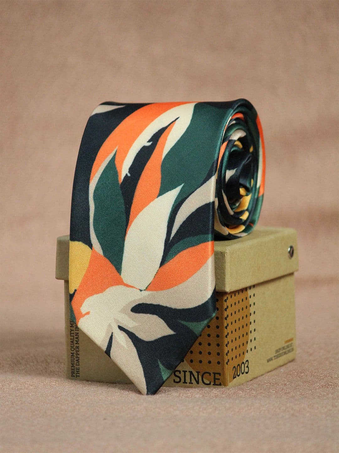 Tossido Men Green & White Printed Broad Tie - view 1