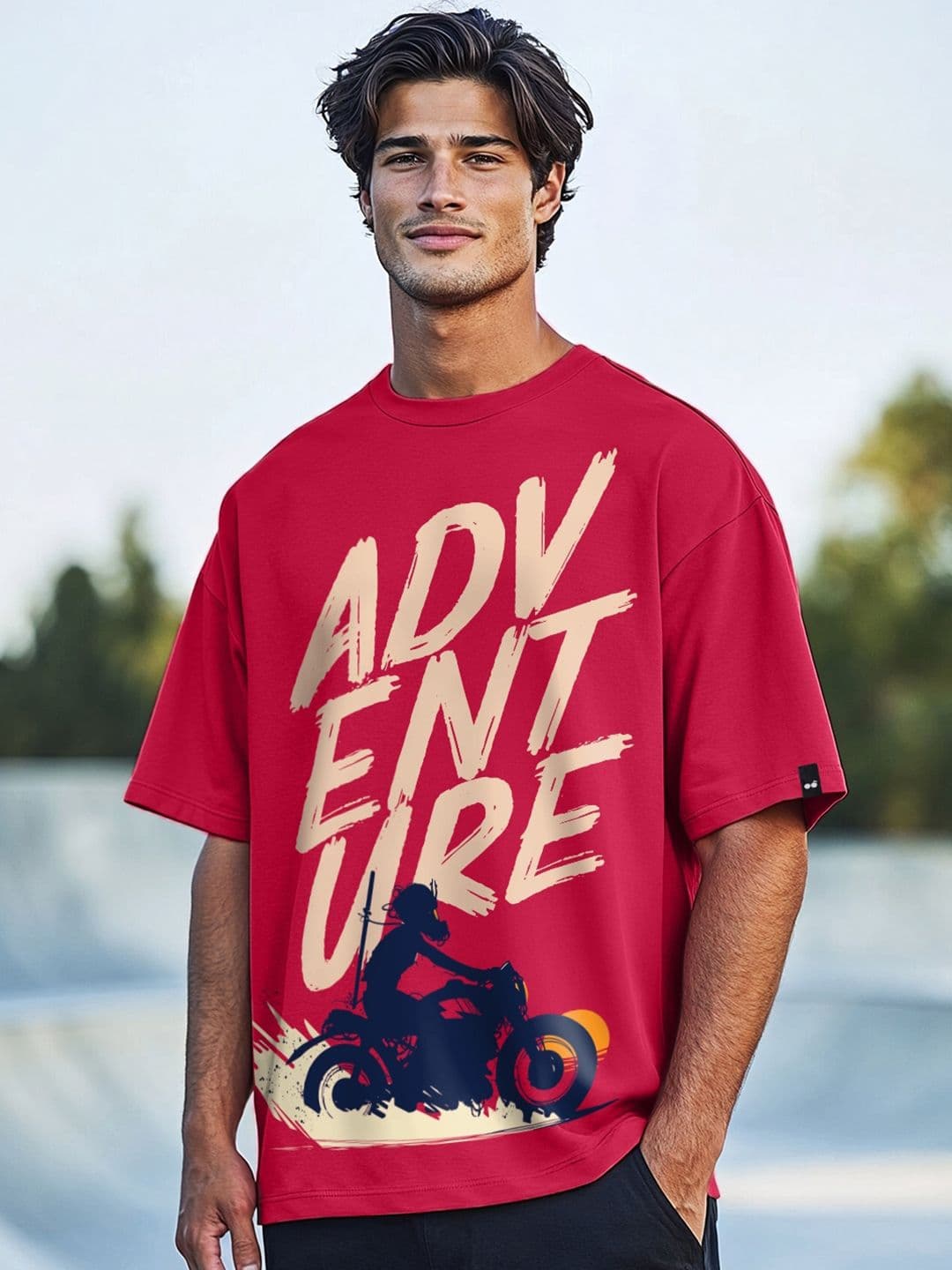 Bewakoof Men Red Printed Oversized T-shirt - view 1