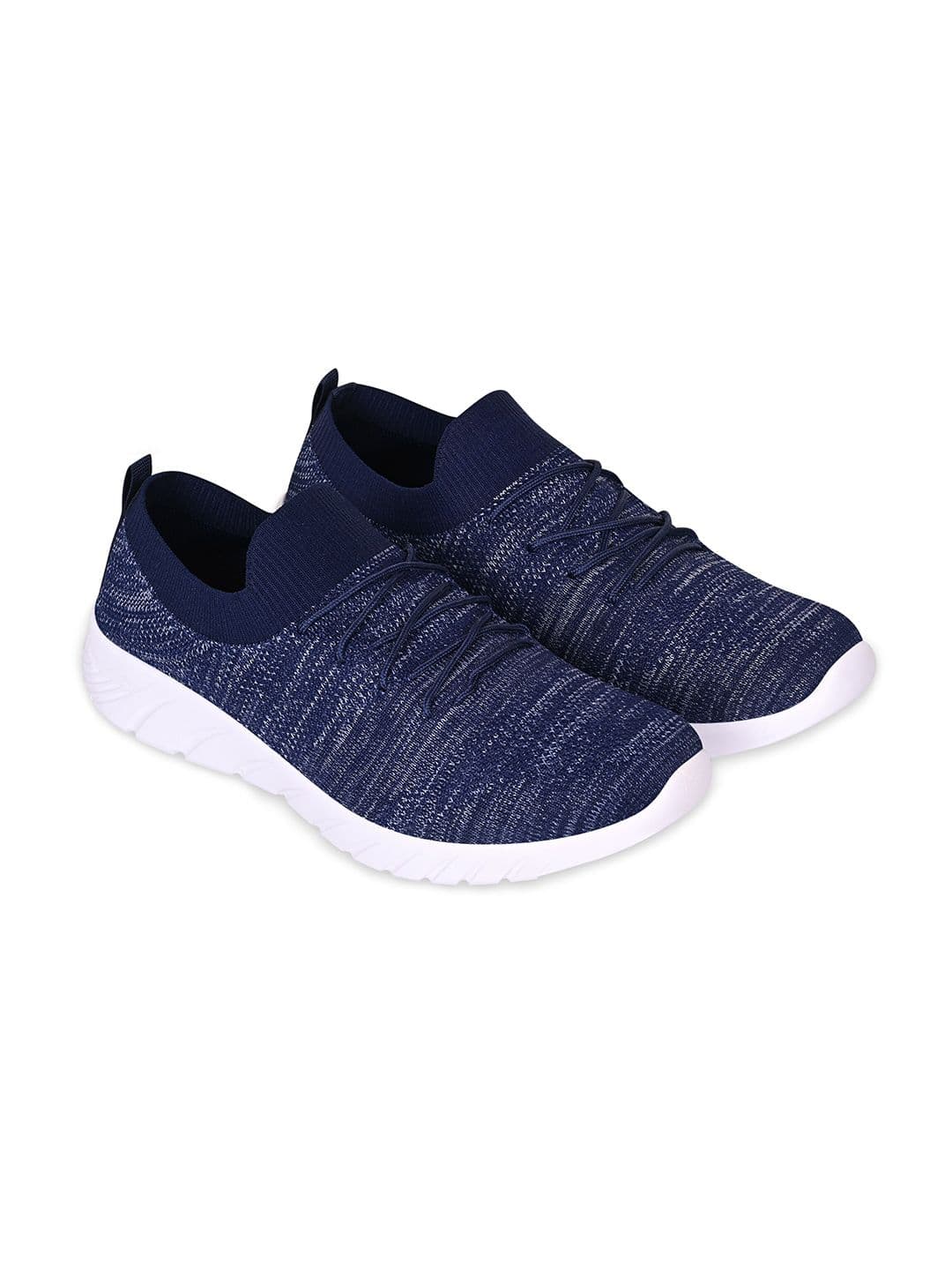 TPENT Men Navy Blue Mesh Running Anti Odour Non-Marking Shoes - view 1