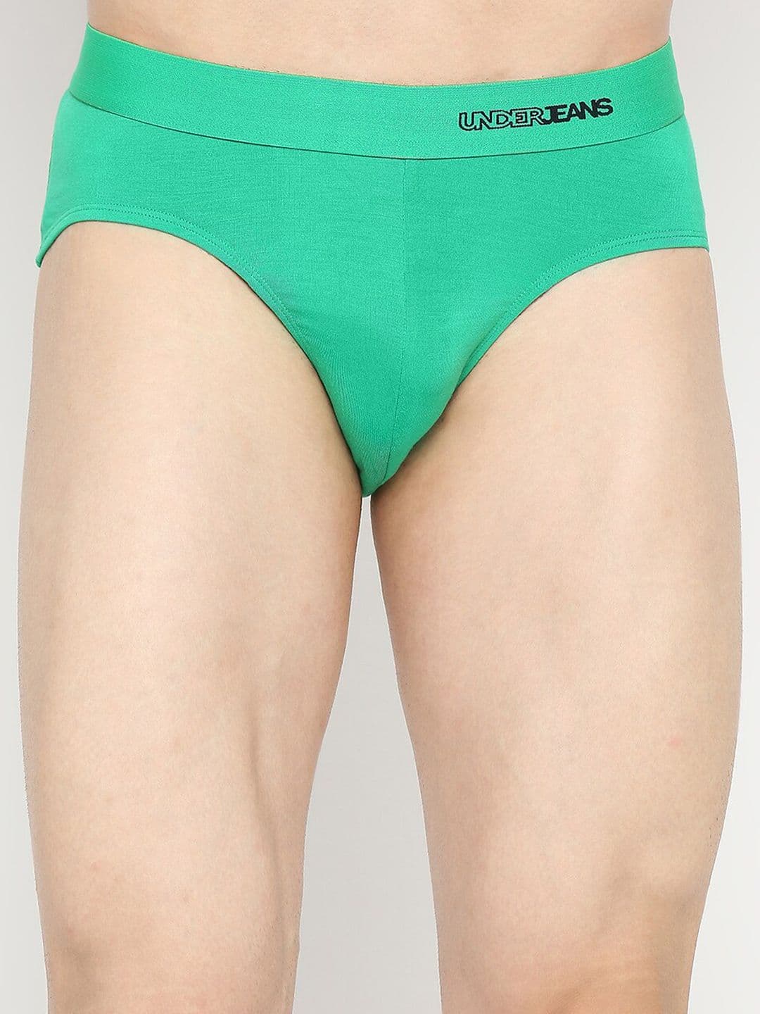 UnderJeans by Spykar Men Green Solid Micromodal Basic Briefs UJNPBS043Green - view 1