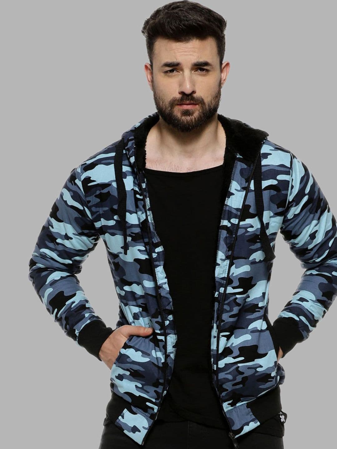 CAHOOT Men Blue Windcheater Outdoor Sporty Jacket - view 1