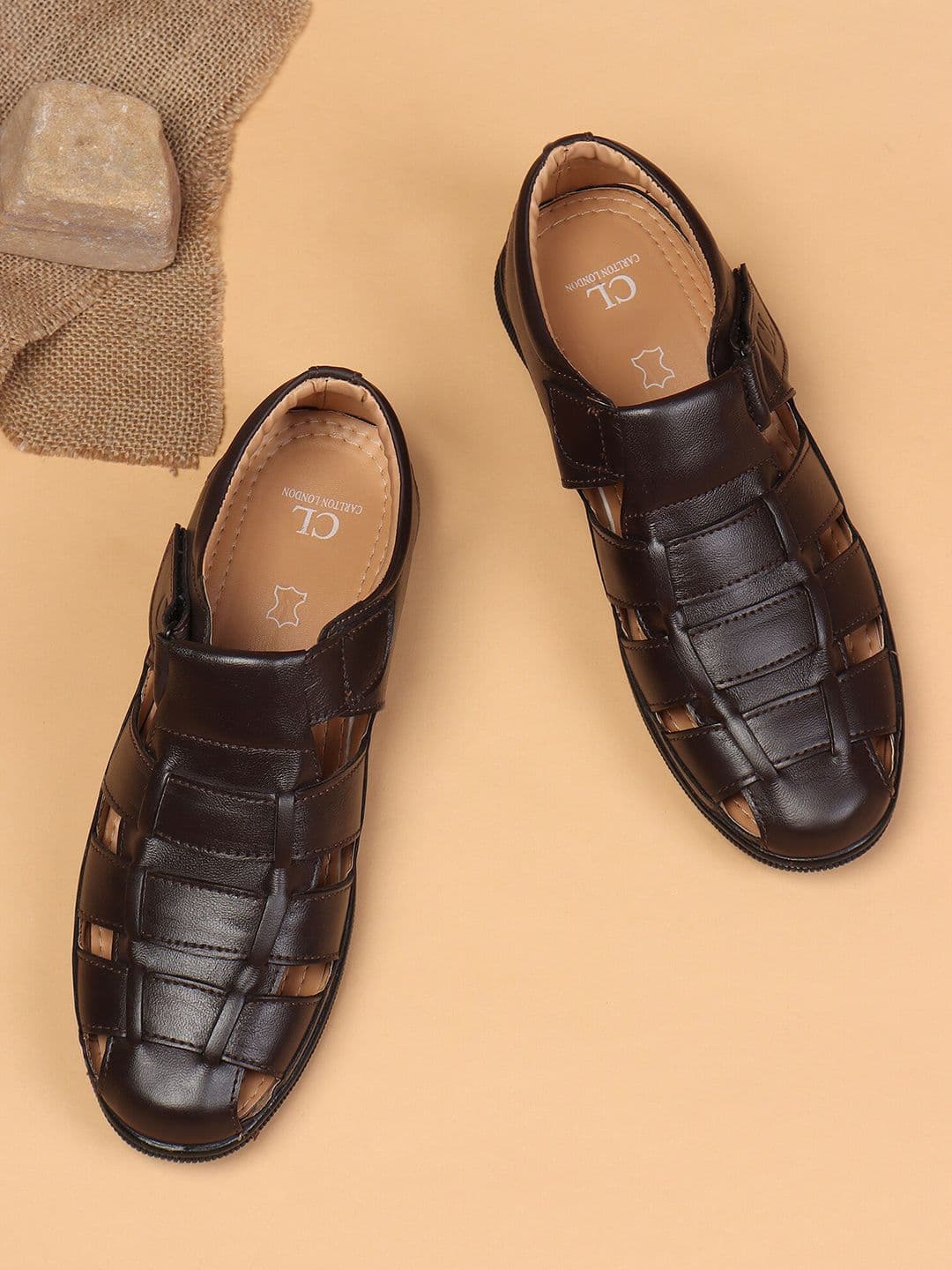 Carlton London Men Brown Fisherman Sandals - view 1