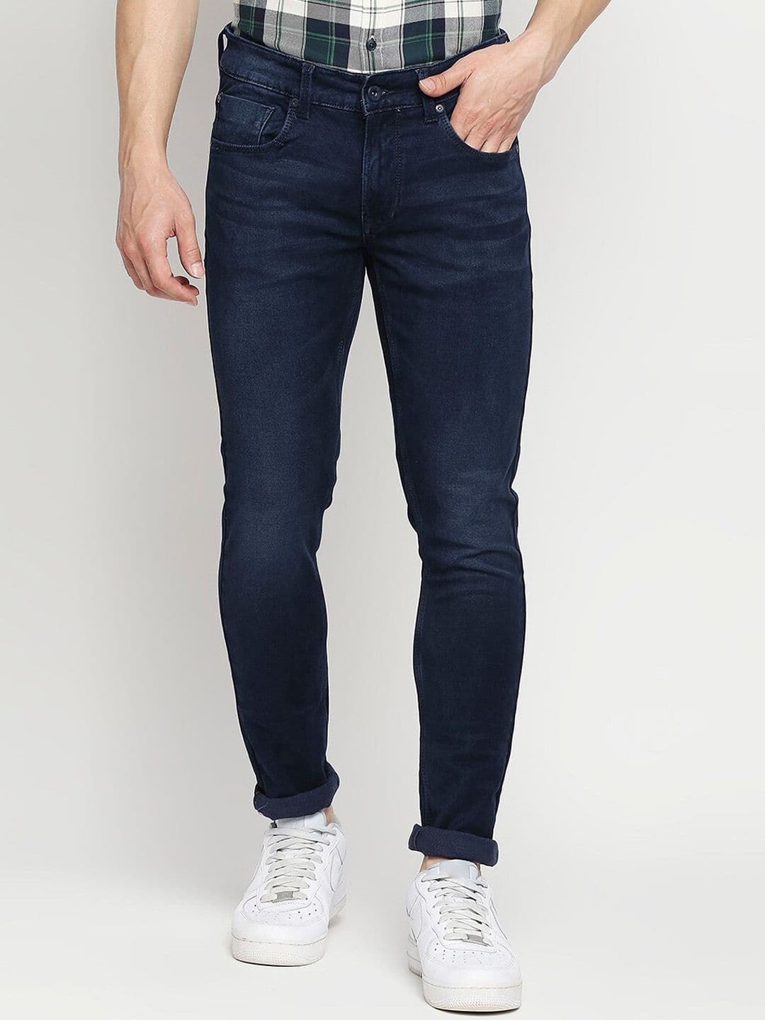 SPYKAR Men Blue Super Skinny Fit Low-Rise Light Fade Jeans - view 1