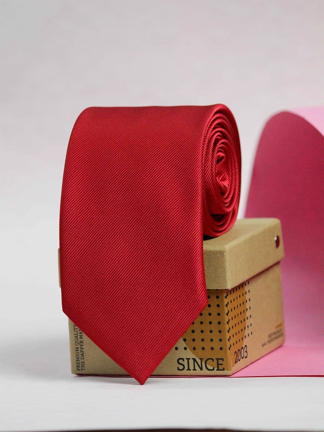 Tossido Men Red Solid Broad Tie - view 1