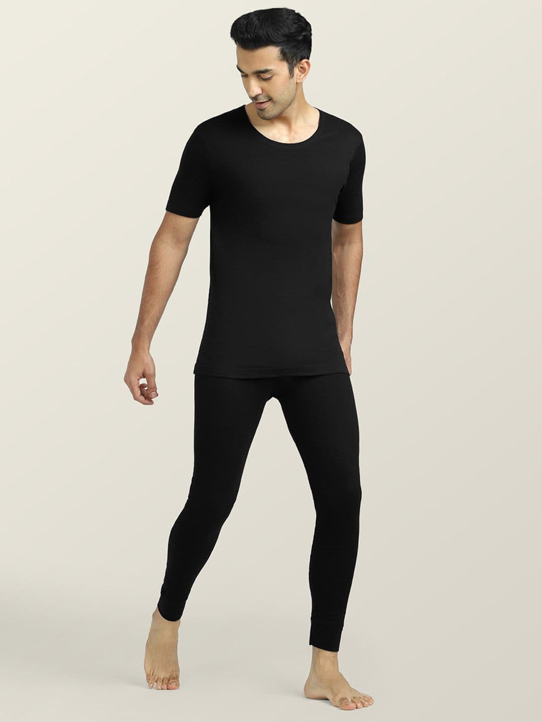 XYXX Men Black Black Alpine Cotton Rich Thermal Set - view 1