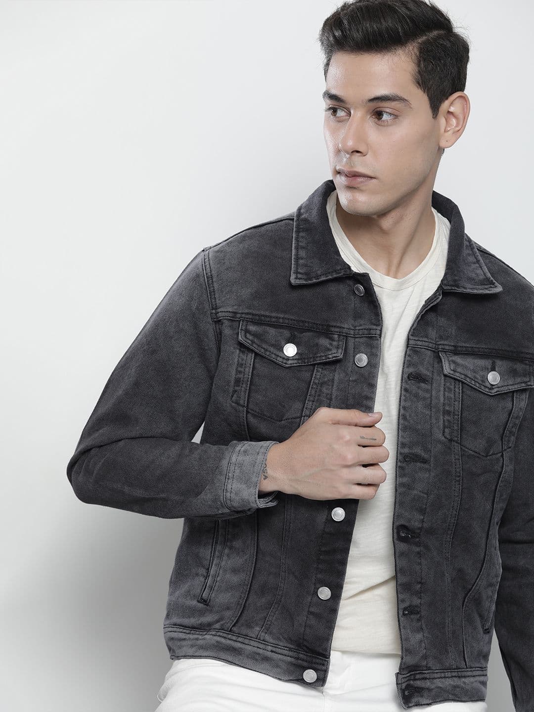 The Indian Garage Co Men Black Outdoor Denim Jacket - view 1