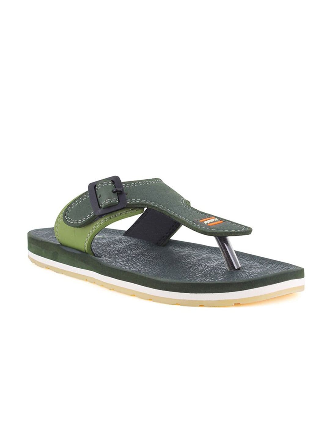 Sparx Men Olive Green Colourblocked Thong Flip-Flops - view 1
