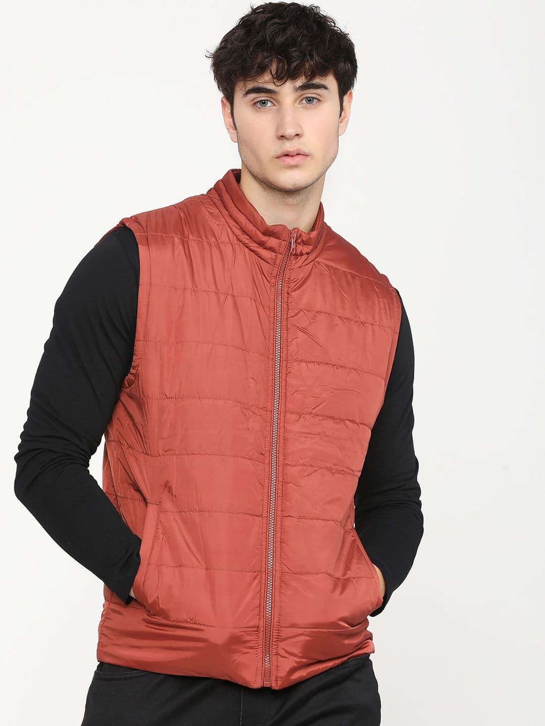 HIGHLANDER Men Rust Open Front Jacket - view 1