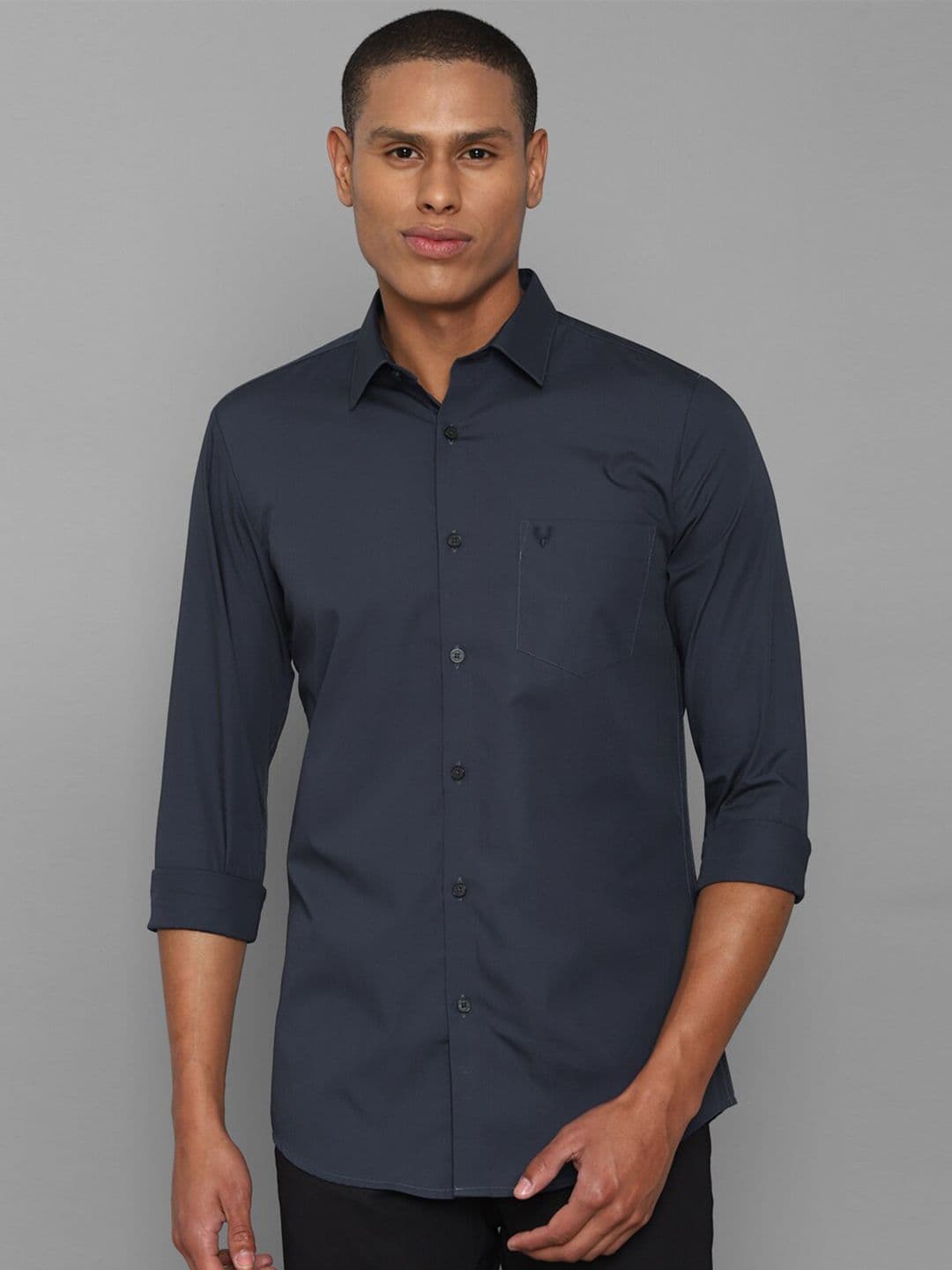 Allen Solly Men Navy Blue Slim Fit Cotton Casual Shirt - view 1