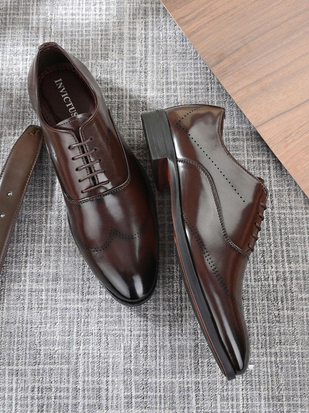 INVICTUS Men Brown Solid Formal Lace-Up Derby - view 1
