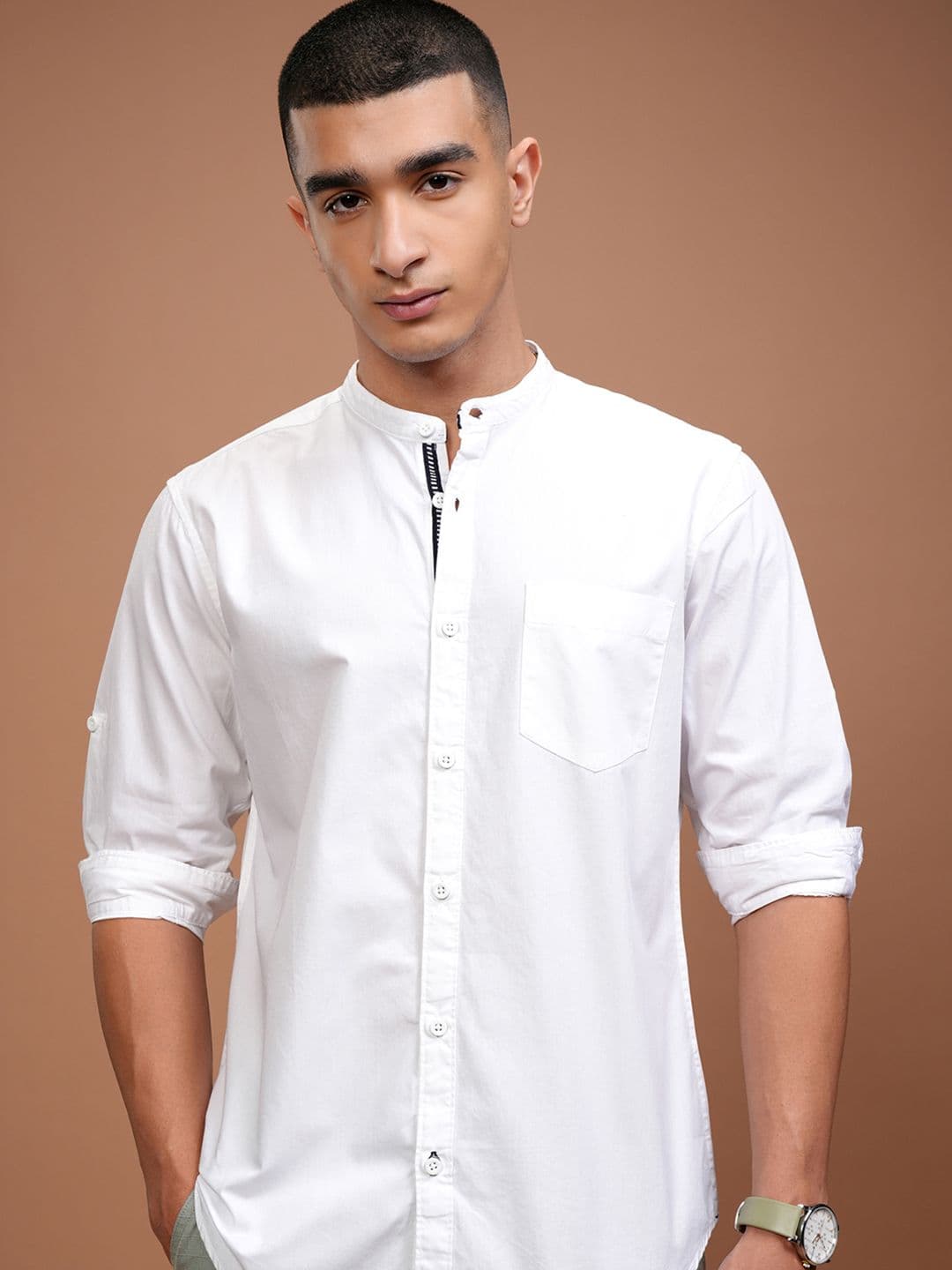 HIGHLANDER Men White Slim Fit Casual Shirt - view 1