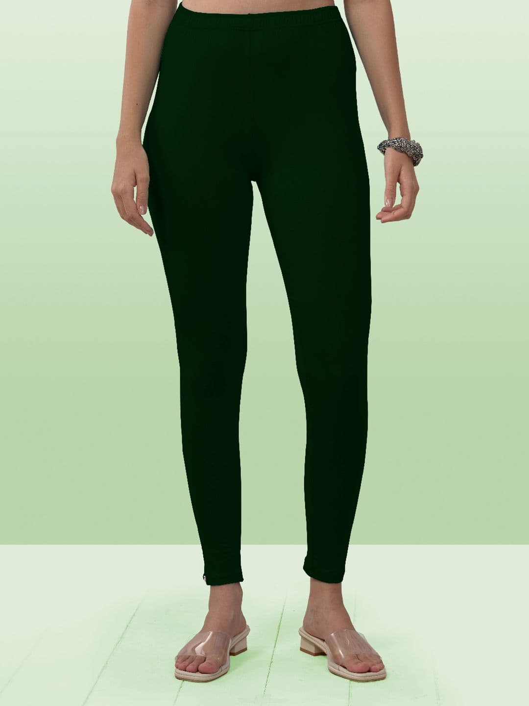 LYRA Women Green Solid Ankle Length Leggings - view 1