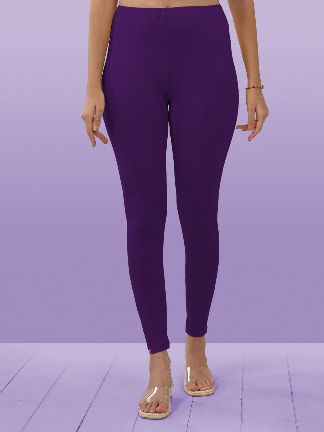 LYRA Women Purple Solid Ankle-Length Leggings - view 1