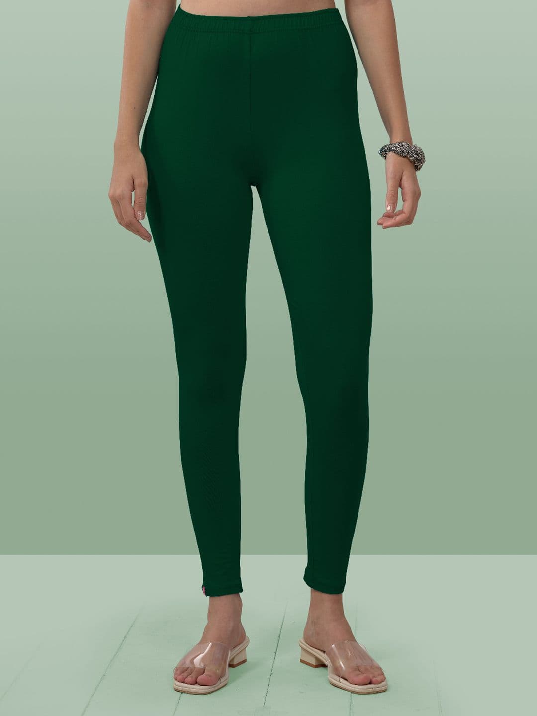 LYRA Women Green Solid Ankle-Length Leggings - view 1