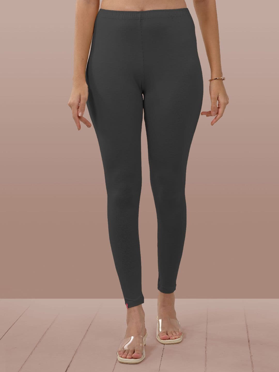 LYRA Women Smoke Grey Solid Ankle Length Leggings - view 1
