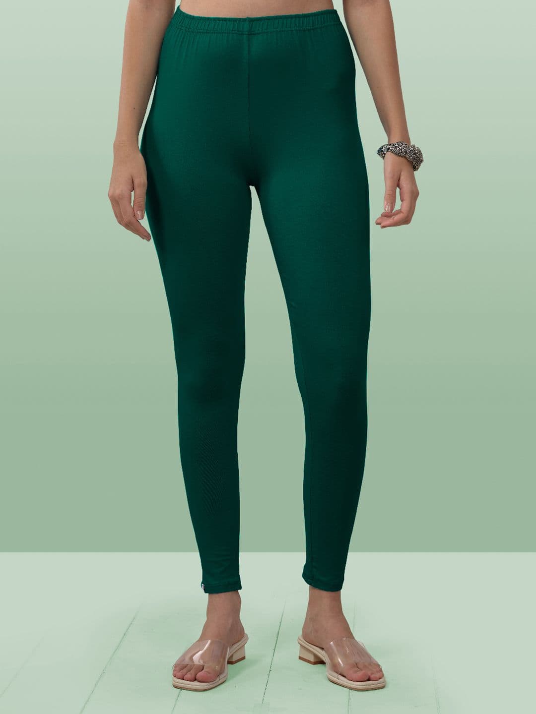 LYRA Women Green Solid Ankle Length Leggings - view 1