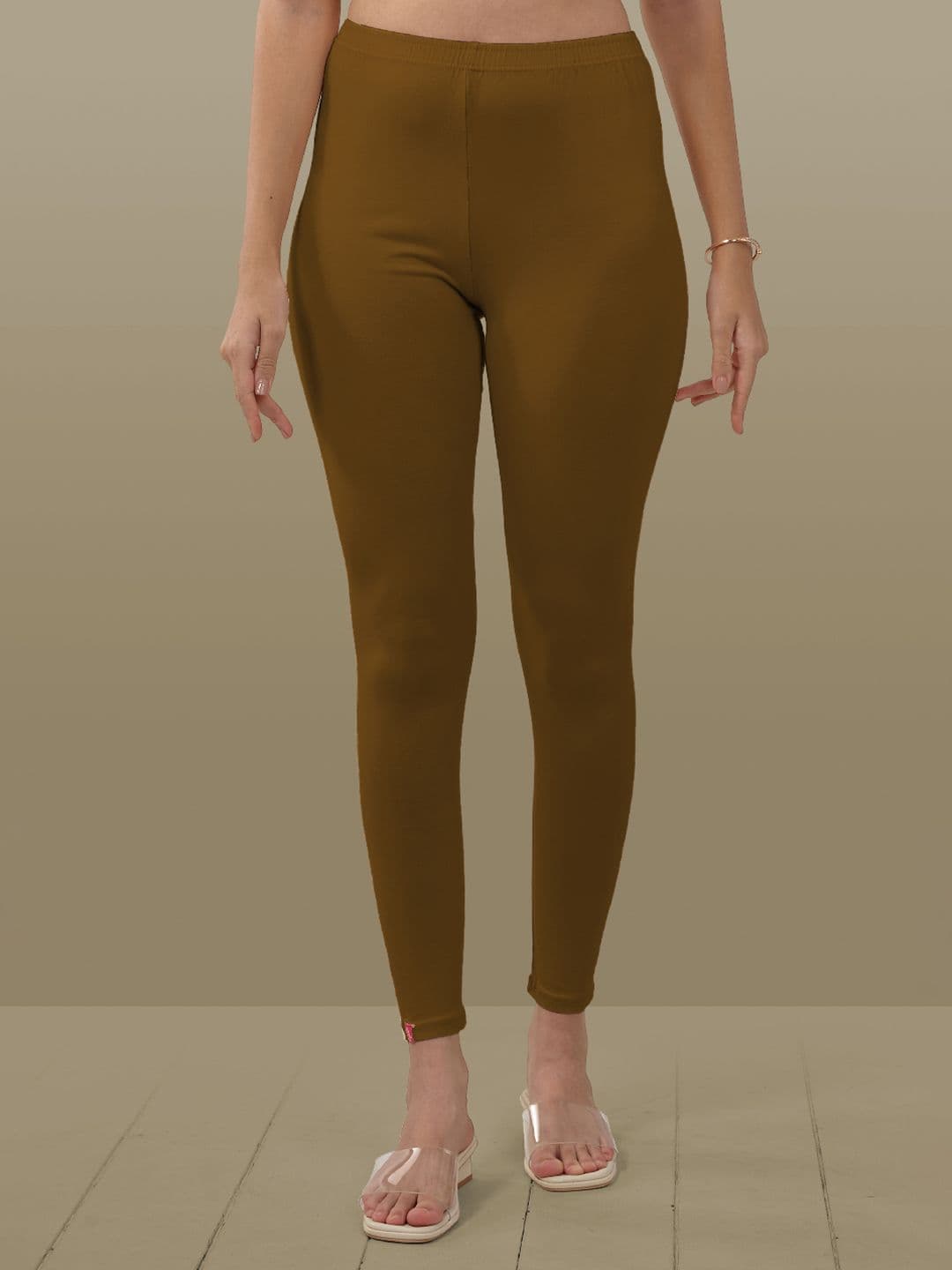 LYRA Women Brown Solid Ankle Length Leggings - view 1