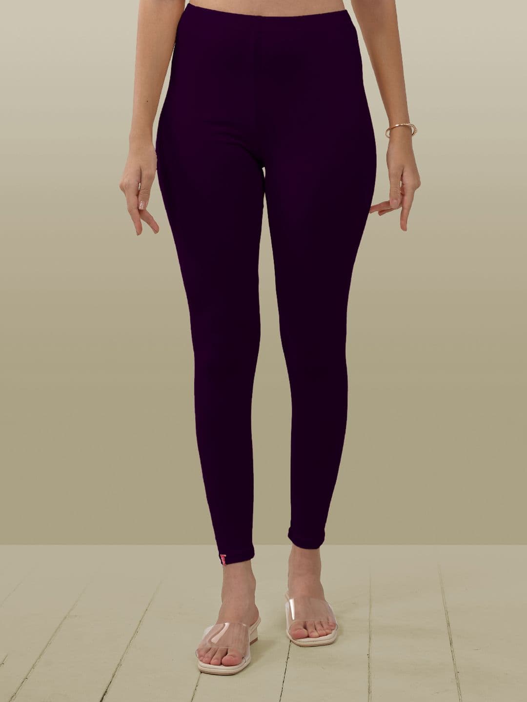 LYRA Women Purple Solid Ankle Length Leggings - view 1