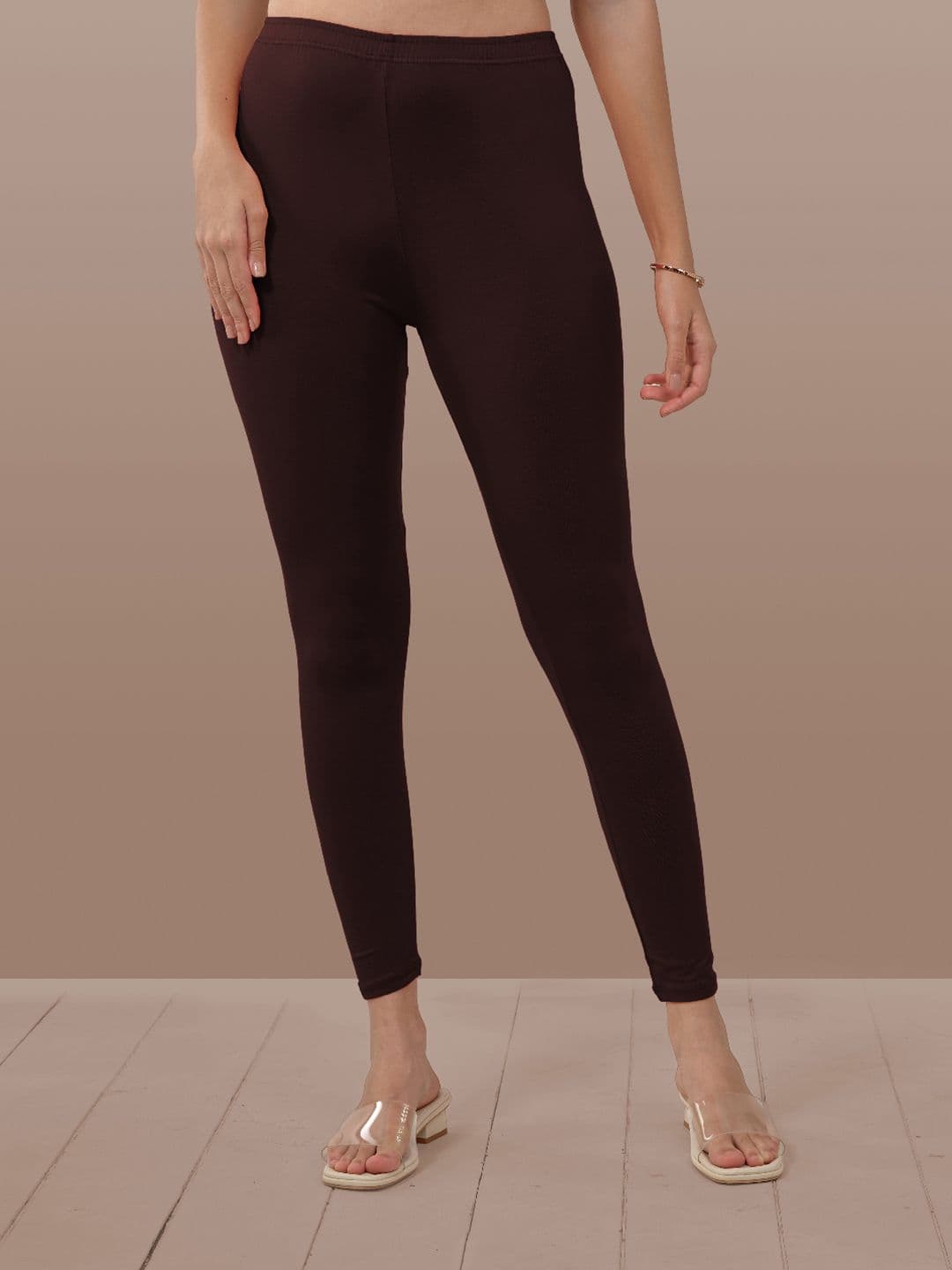 LYRA Women Brown Solid Ankle-Length Leggings - view 1