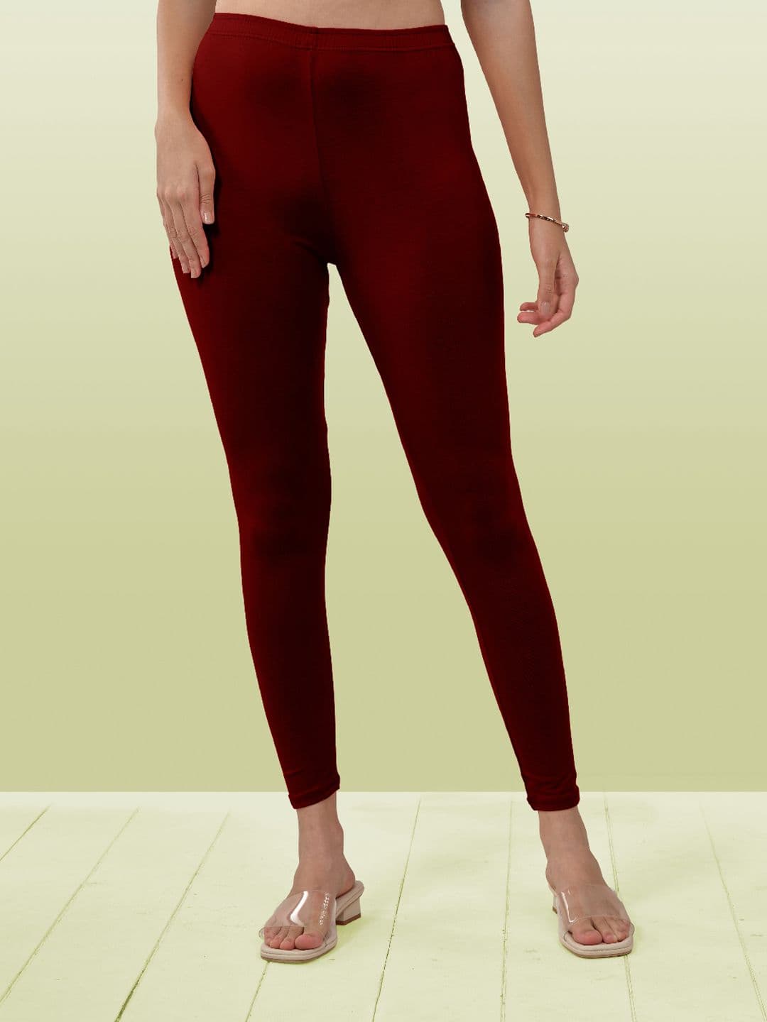LYRA Women Red Solid Ankle-Length Leggings - view 1