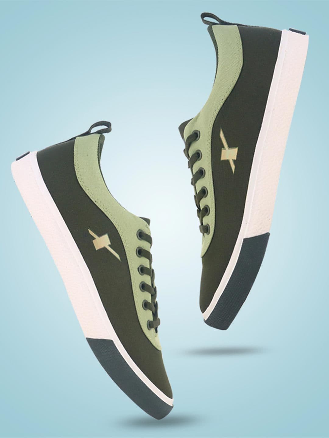 Sparx Men Light Green & Grey Textile Snaekers - view 1