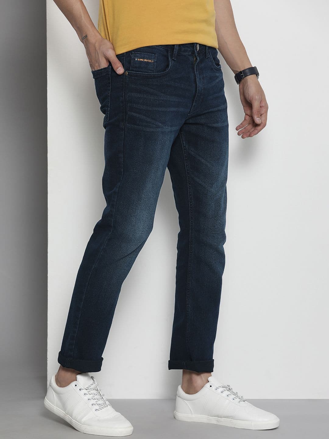 The Indian Garage Co Men Slim Straight Fit Light Fade Jeans - view 1
