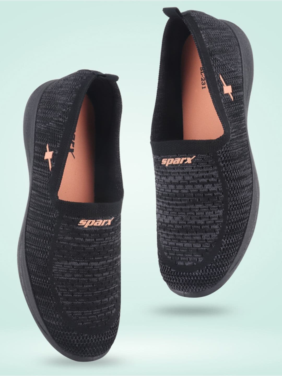 Sparx Women Black Textile Walking Non-Marking Shoes - view 1