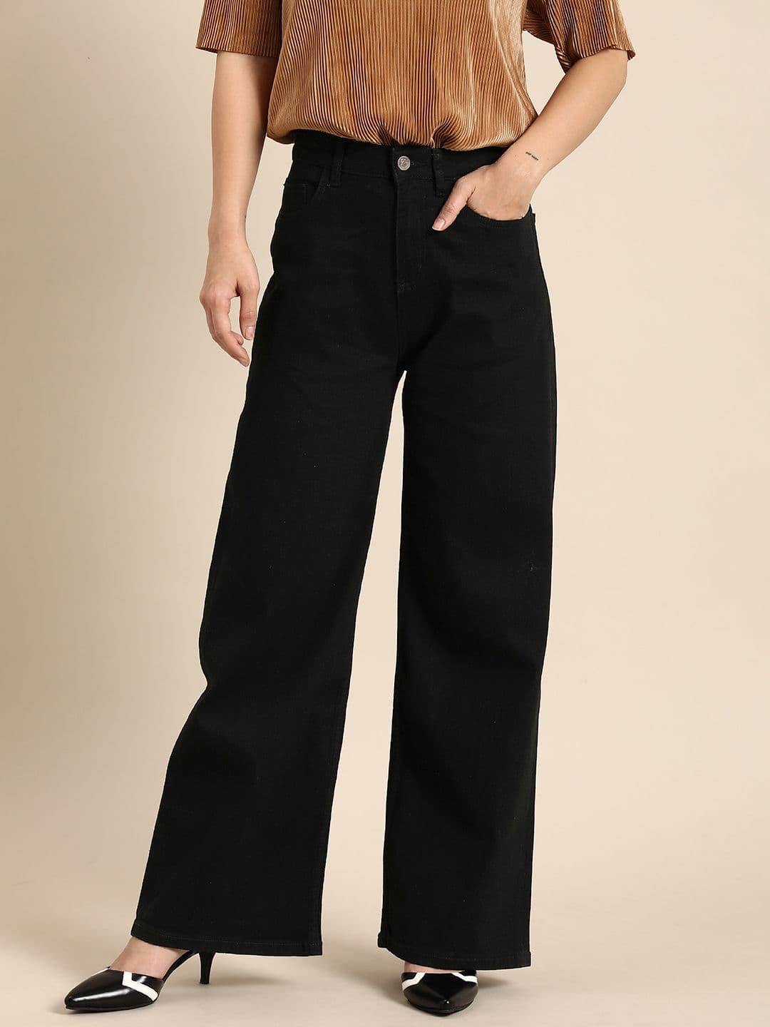 all about you Women Mid-Rise Wide Leg Stretchable Jeans - view 1