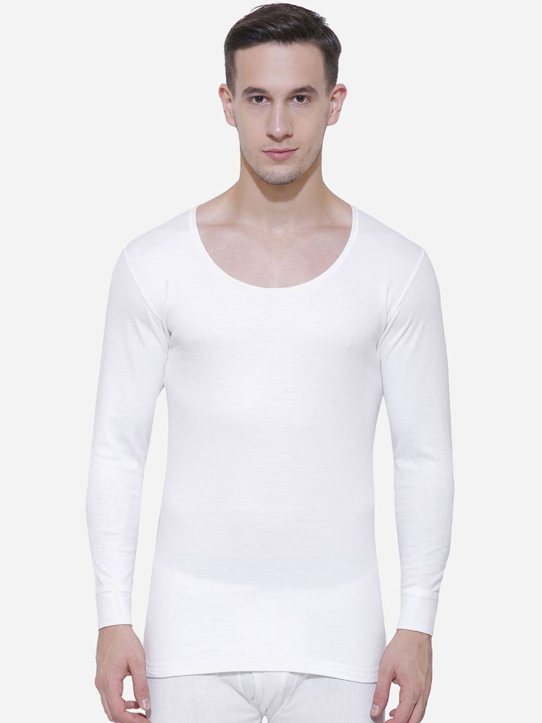 Bodycare Men White Solid Cotton Thermal Tops - view 1