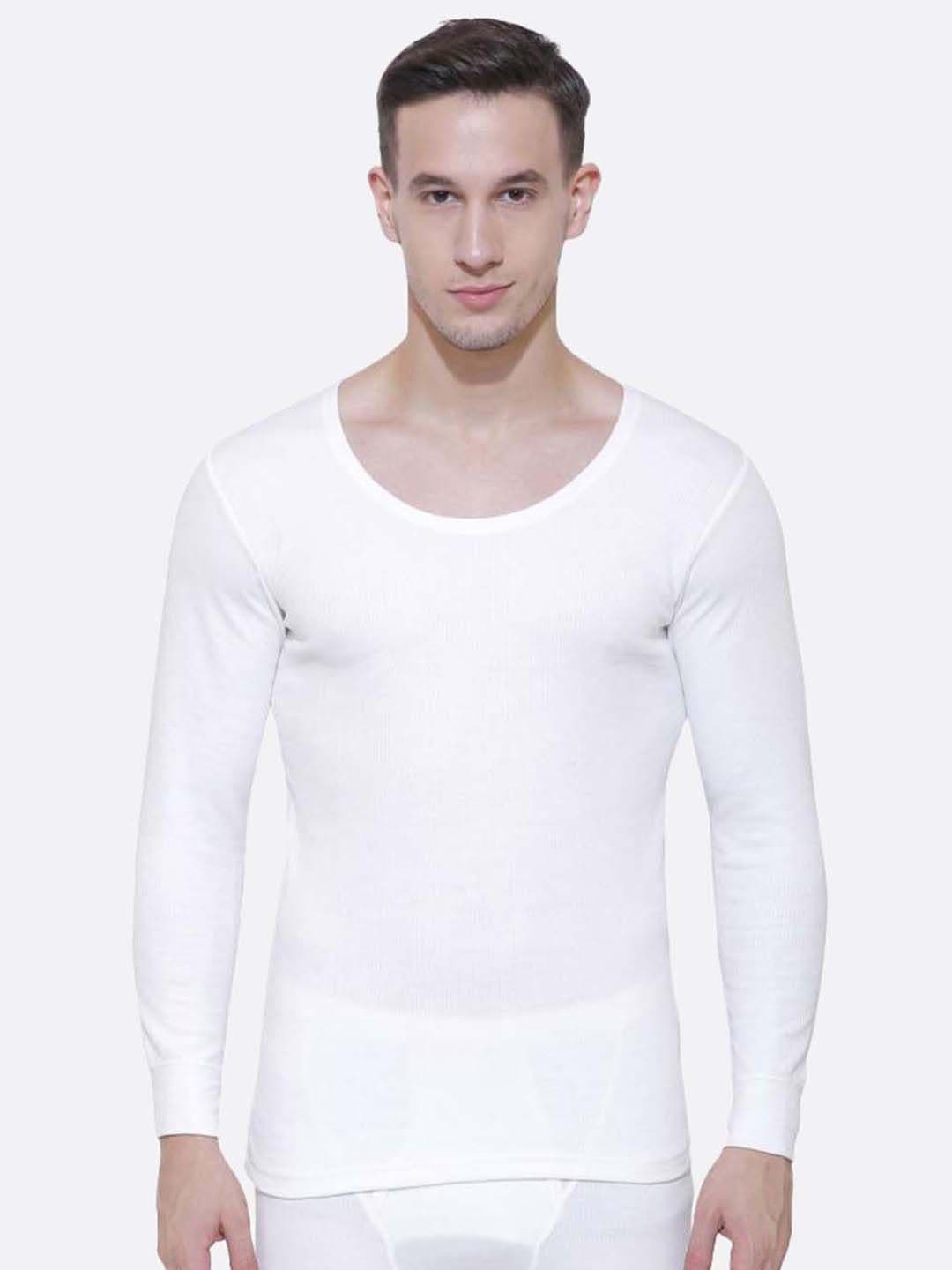 DYCA Men Off White Solid Cotton Thermal Tops - view 1