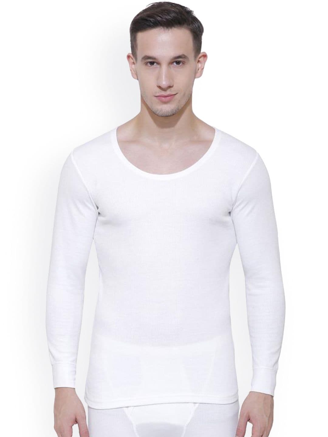 DYCA Men Off White Solid Cotton Thermal Tops - view 1